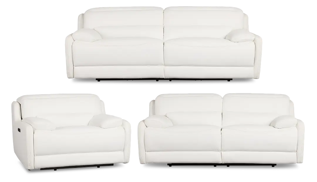 Jett White Micro Power Reclining Living Room Jett White Micro Power Reclining Living Room